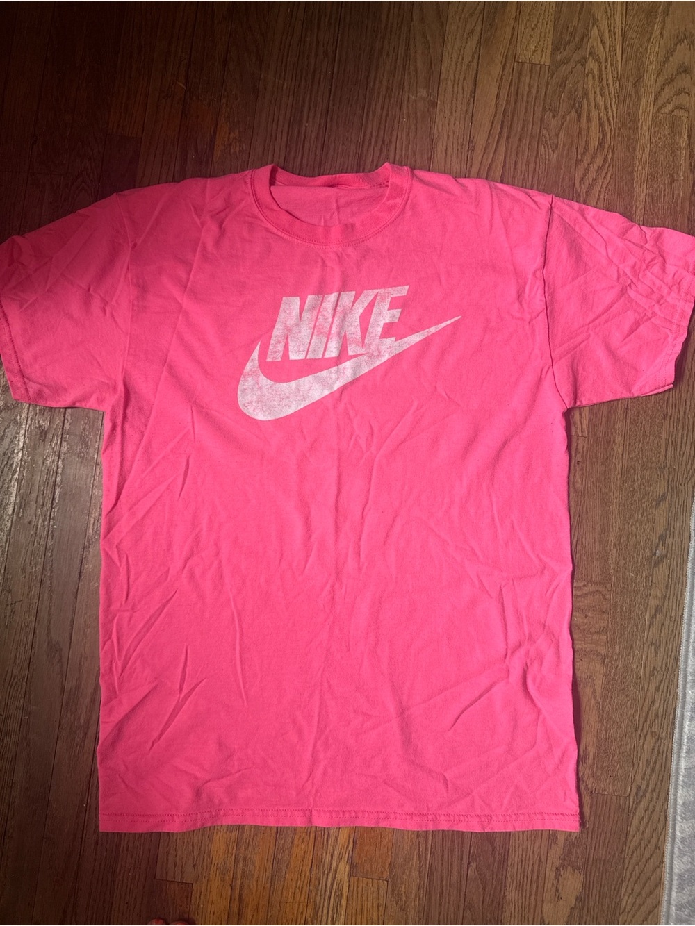 Nike Bright Pink Crewneck Tee with White Swoosh